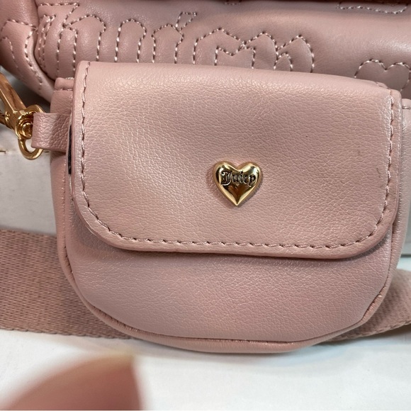 Juicy Couture Purse Crossbody Shoulder Strap Pink Color with gold chain Accents - Picture 4 of 13